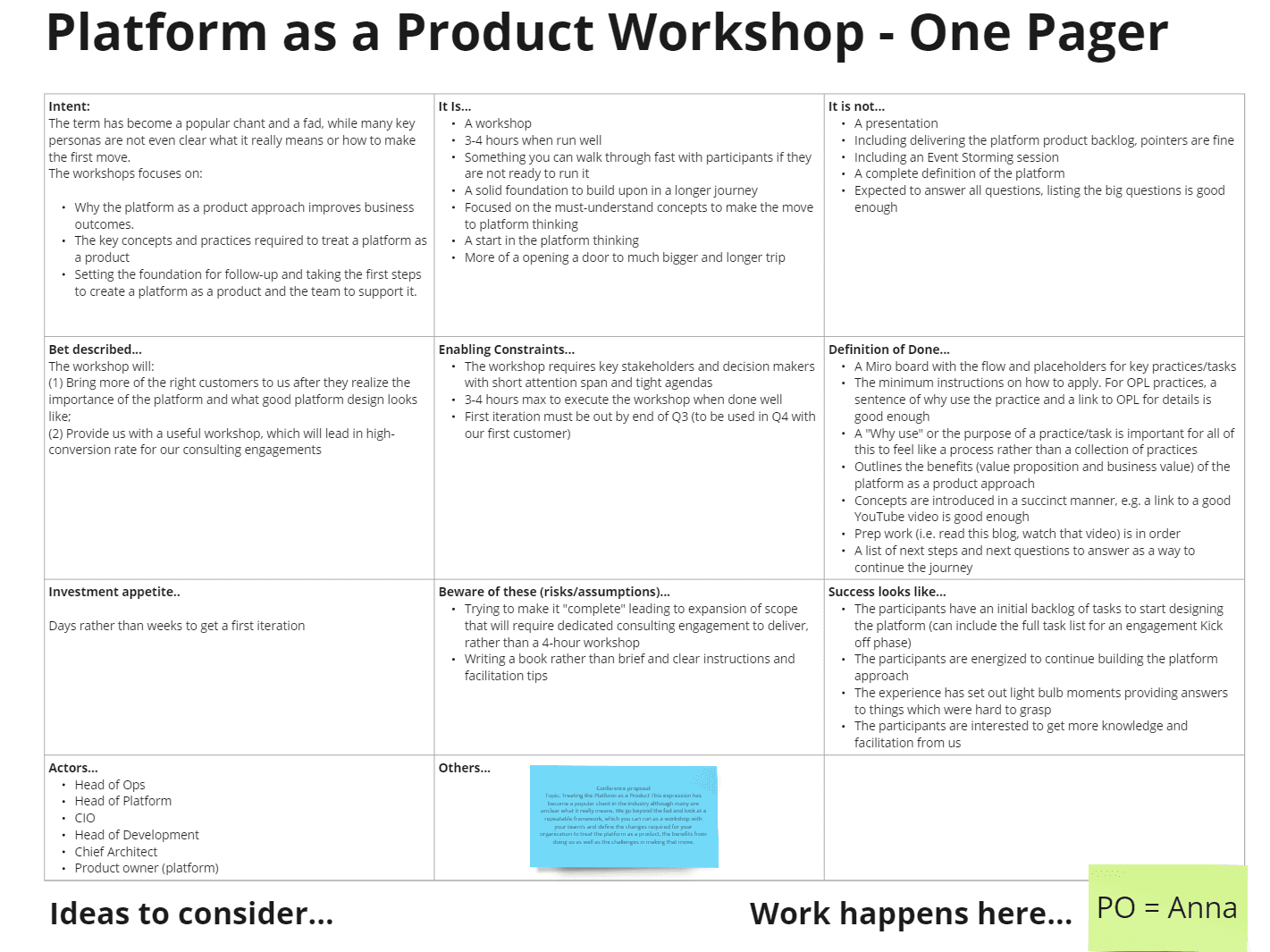 One-Pager