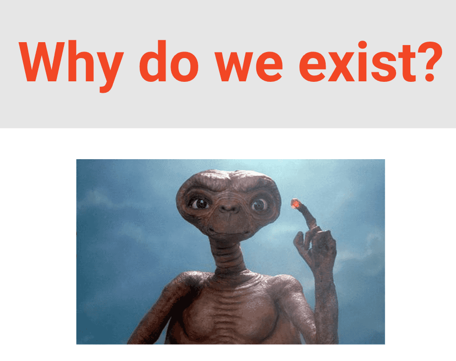 Why do we exist Why do we exist